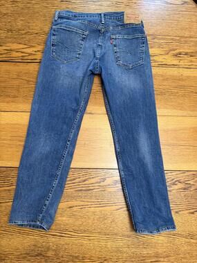 Levis 513 Jeans Mens 34x32 Gray Slim Straight Stretch Denim Classic 513 Logo